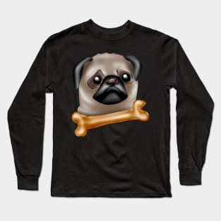 No Bones day for Pug Long Sleeve T-Shirt